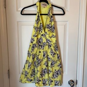 Yellow floral summer dress